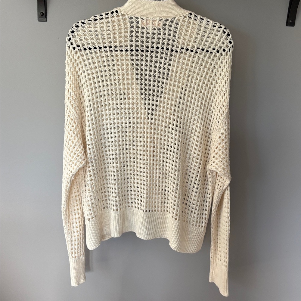 Spiritual Gangster Open Knit Cardigan Cream Cottagecore Lightweight Layering - Picture 7 of 14